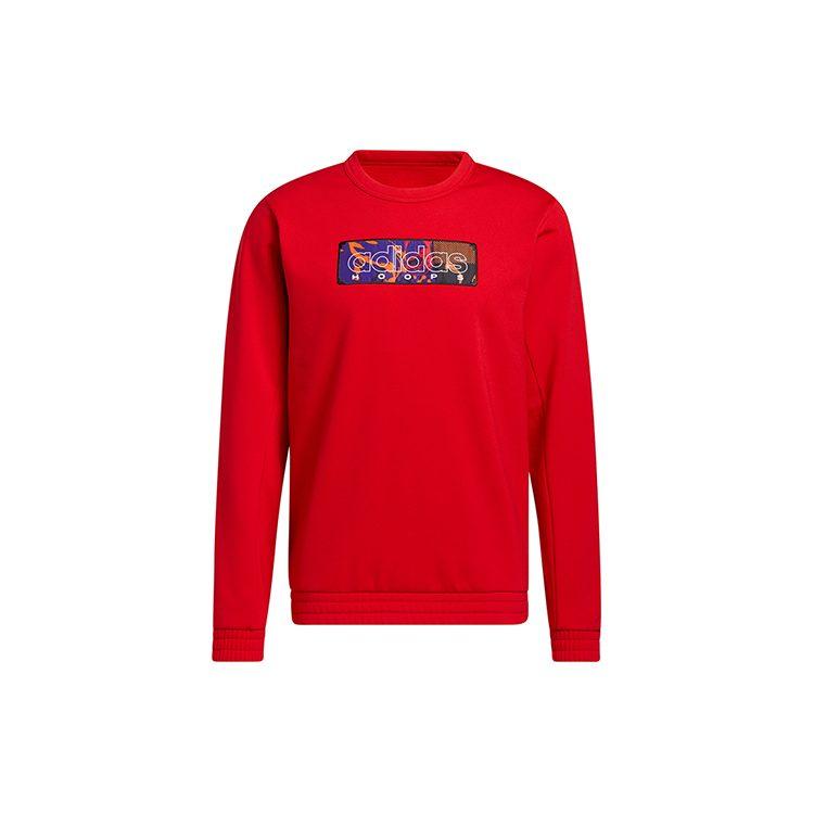 Adidas Sweatshirts Men's Light Scarlet Crew Neck Moderate Regular GQ2834
