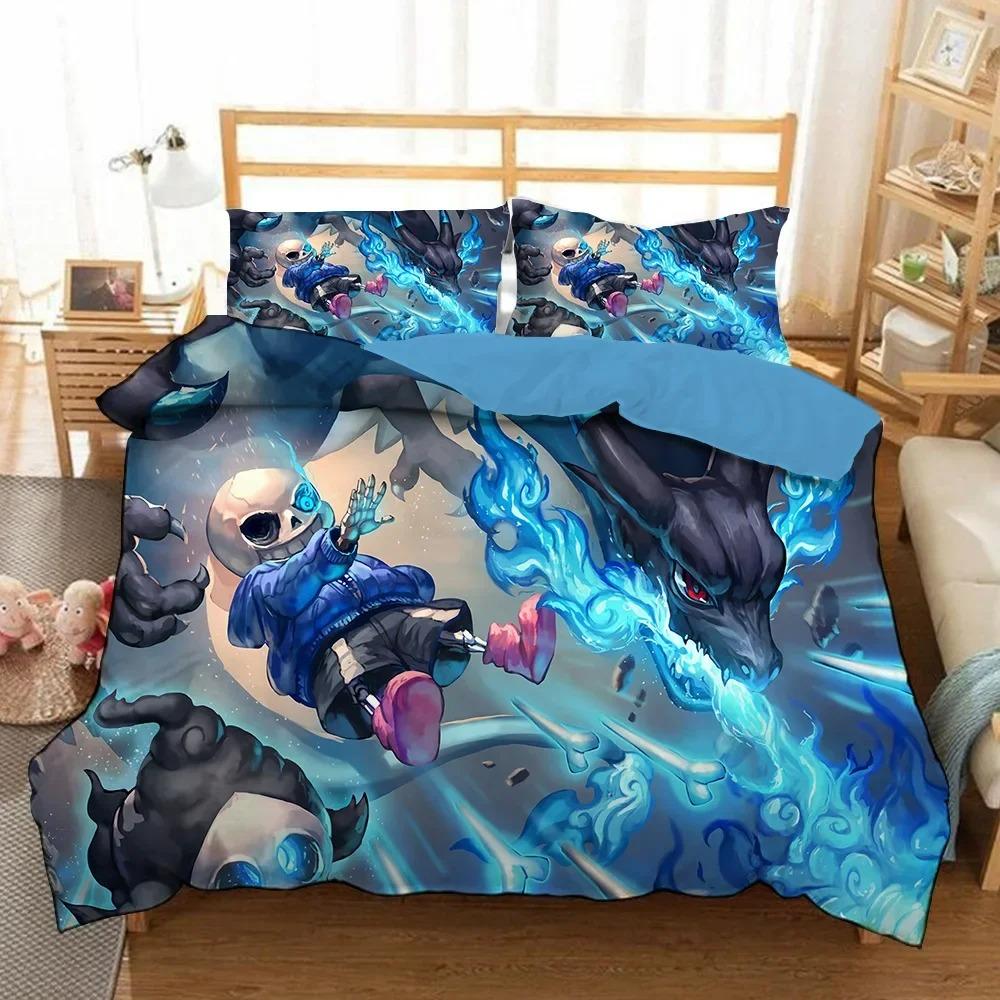 Game Undertale Sans  3D Printed Duvet Case Pillowcase Bedding Set Twin Full Queen King Size For Kids Bedroom