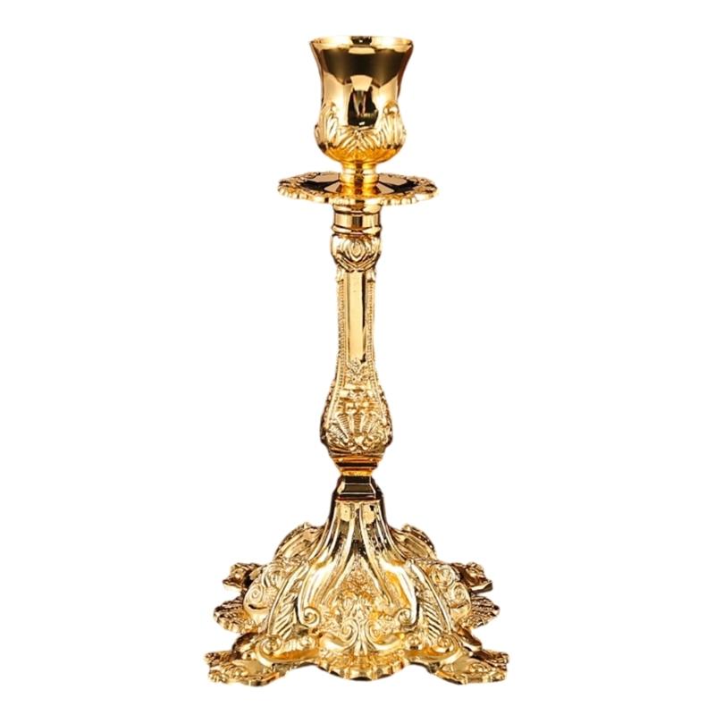 Metal Candle Stand With Intricate Engraved Pattern Antique Taper Candlestick Holders For Weddings And Parties Decoration
