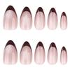 Cat Eye Glitter Brown French Almond Short False Nails - Hot Selling Fall/Winter Tips