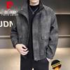 Men's Business Casual Fleece Lined Stand-Collar Jacket