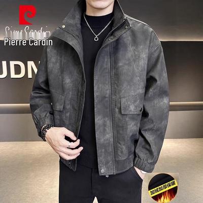 Men's Business Casual Fleece Lined Stand-Collar Jacket