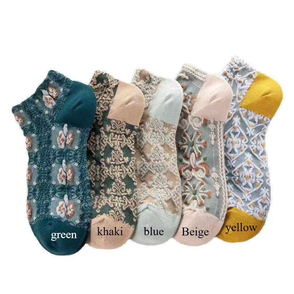 

Носки женские средней длины в стиле дворца, ретро, с рельефным узором, элегантная повседневная одежда 1pairs