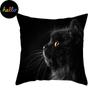 Kids Cartoon Cat Print Cus on Cover Funny Picture Sofa Pillowcase Suitable for Black Cat Cafe Decor Pillowcase
