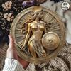 Retro Aluminum Sign Greek Goddess Athena Sword Shield Wall Art Decor