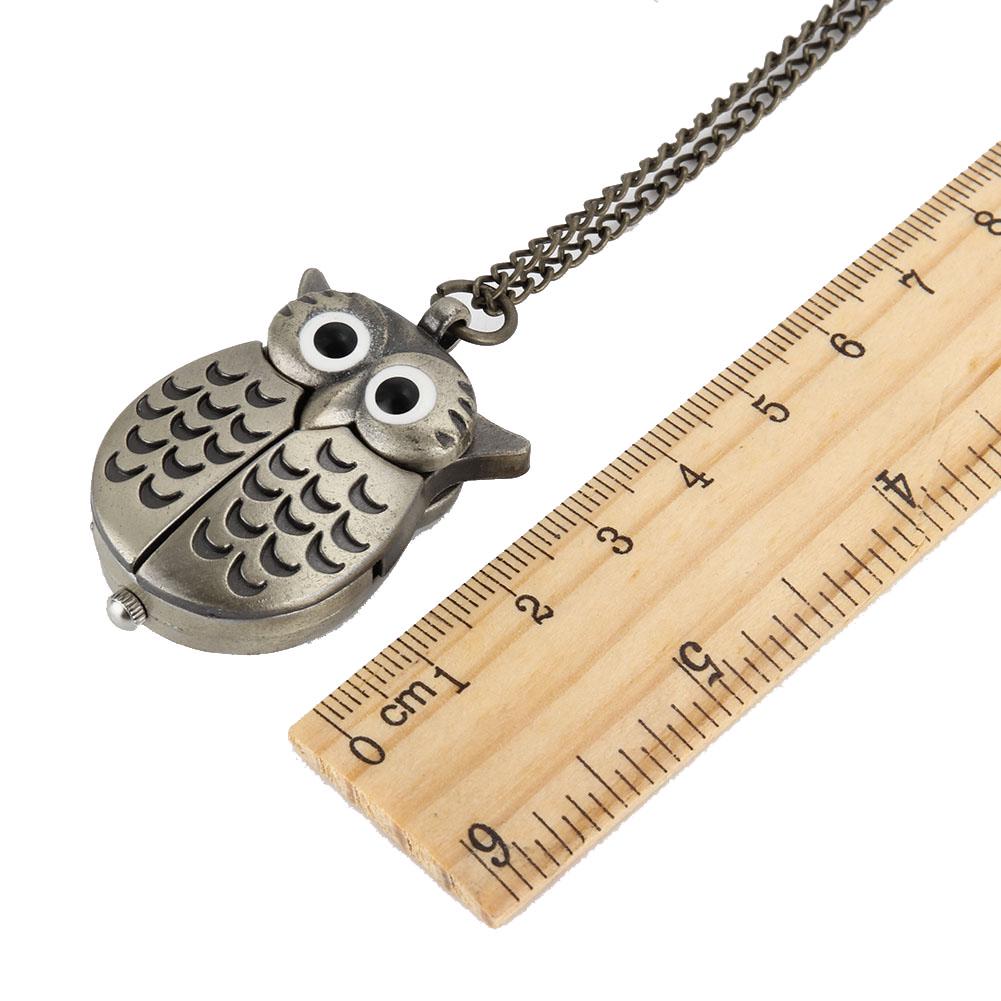 Fashion Cartoon Owl Decorative Vintage Pocket Watch On Chain Vintage Watches Quartz Necklace Pendant Clock Gifts For Women