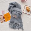 Winter atmosphere White scarf Warm lamb plush scarf Women's winter grade Thickened tassel Couple shawl