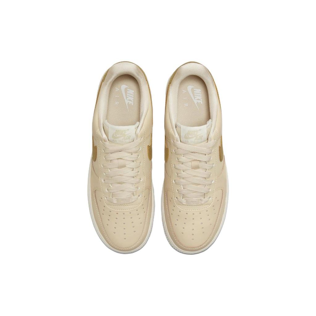 Nike Air Force 1 '07 Essential Women's Lifestyle Sneakers Sanddrift Phantom Metallic Gold DQ7569-102