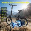 SPATIAL Vélo Électrique 20"Pliant - Moteur 250W-Batterie 36V/13Ah- 25 km/h Max-100KM Max(Mode ASSIST)- Shimano 7 vitesses-Noir