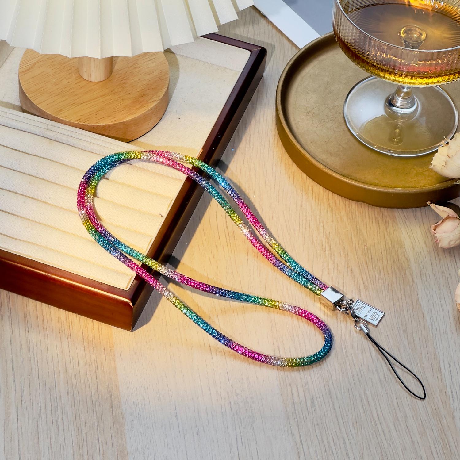 

Жіночий ланцюжок на руку для мобільного телефону з діамантами та підвіскою