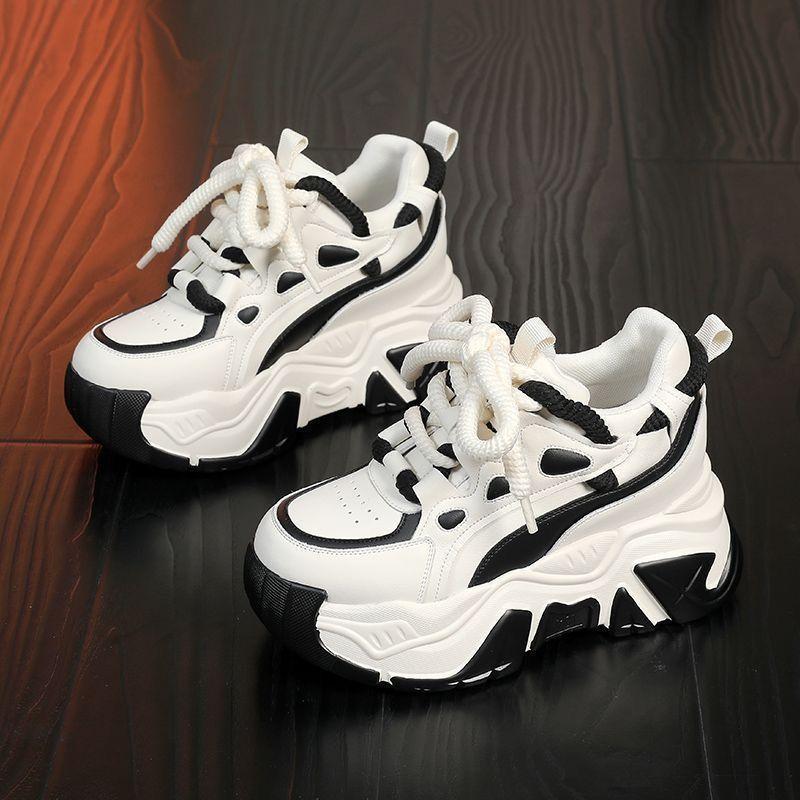 

Women s Thick Sports Shoes Spring and Autumn New Thick Soled Shoes 8cm High Heels Sports Shoes for Women 40
