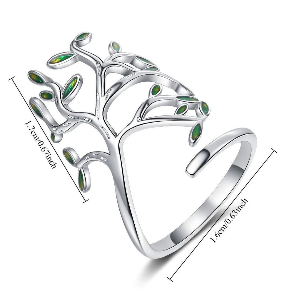 New Tree shaped Cocktail Party Women s Ring Fresh and Fashionable Happy Birthday Gift Women s Fashion Adjustable Open Ring resizable