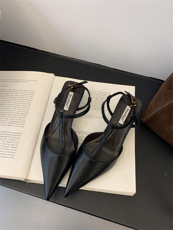 2025 spring and autumn new pointed high heels women's fashion versatile sandals thin heel bag head women's shoes