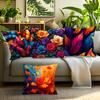 Color Series Butterfly Flowers and Leaves Pillowcase Pillow Covers Throw Pillows Decorative Cushion Cases for Home Car Sofa