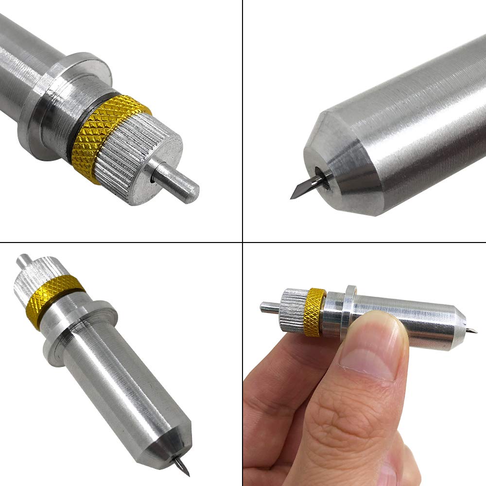 30-Piece Finegood Vinyl Cutter Plotter Cutting Blade Set (304560 Degrees) for Roland and Most Plotters. Includes Blade Holder Base.