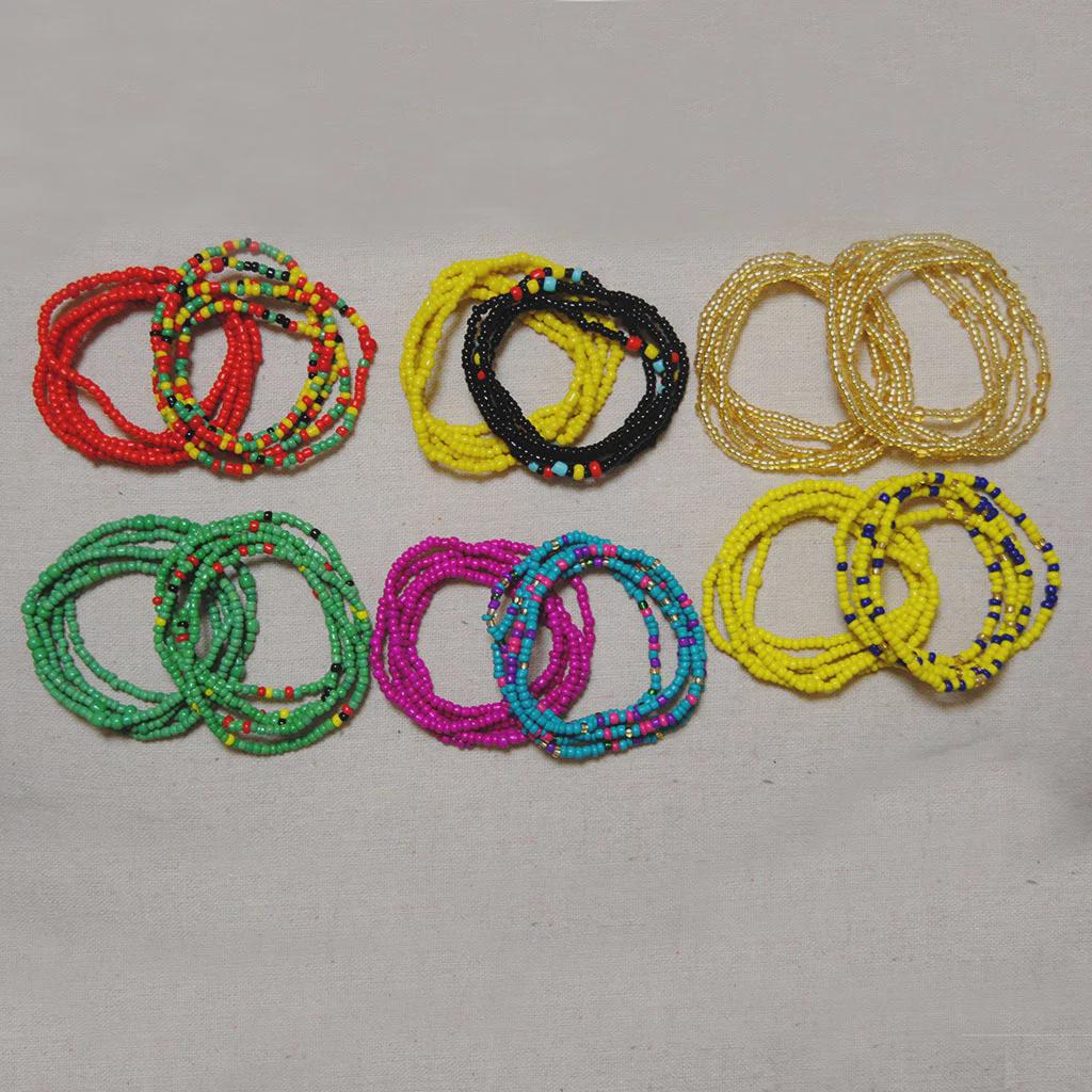 

Разноцветная двухслойная цепочка на талию из бисера ручной работы для женщин