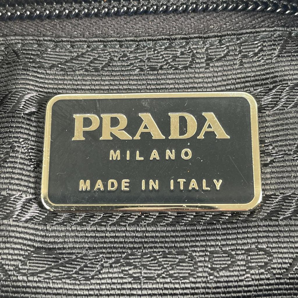 PRADA Triangular logo Shoulder Bag blue Women used