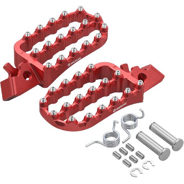 

NICECNC Black Forged Foot Pegs Footrests Compatible with Honda CRF1100L Africa Twin 2020-2025, CRF1100L Africa Twin Adventure sports 2020-2025, червоний