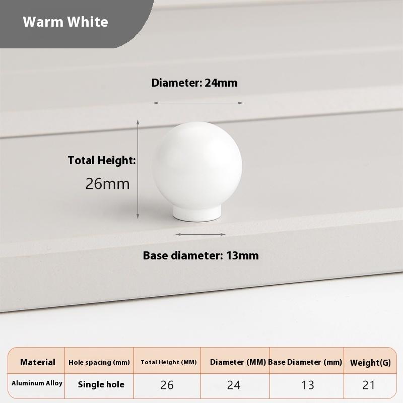 

Барвисті Прості Меблеві Ручки Шафи Ручки для Дитячої Кімнати Ручки-Кулі для Шухляд Сучасна Фурнітура з Алюмінієвого Сплаву White 24MM