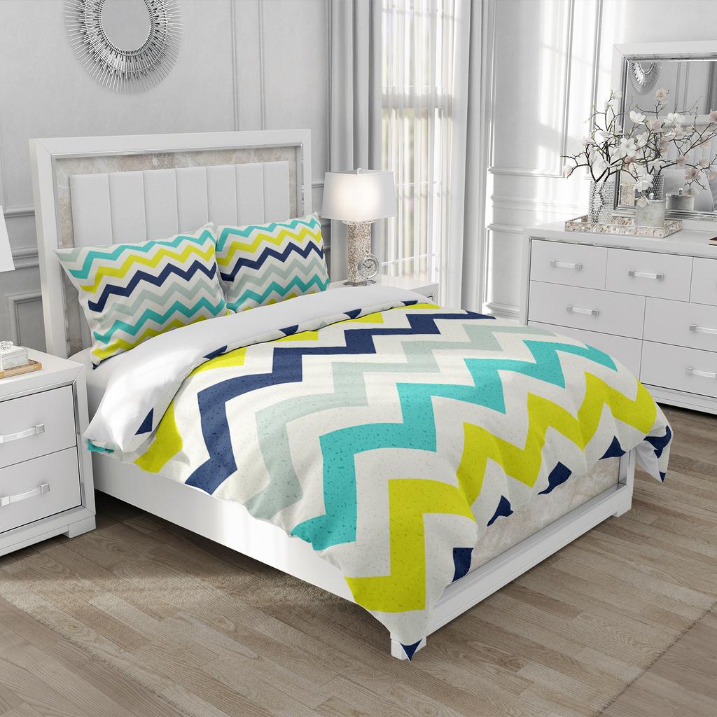 3D Printed Geometric Duvet Cover Kit  New Ultra-fine Fiber Pillowcase Wholesale Colorful And Comfortable Kit