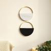 Set of 2pcs Round Wall Shelf Ornament Handmade Woven Decorations Stylish Home Decor for Couch Living Room or Nursery