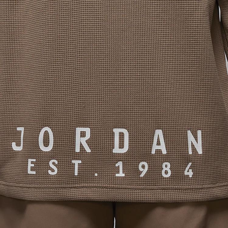 Jordan Essentials Pohodlné Ležérní Volné Všestranná Mikina Pánské Mikiny s kapucí Tmavě hnědá Sail-Bílá FV7457-223