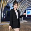 Korean-Style Women's Black Suit Jacket - 2024 Spring/Autumn High-End Casual Streetwear