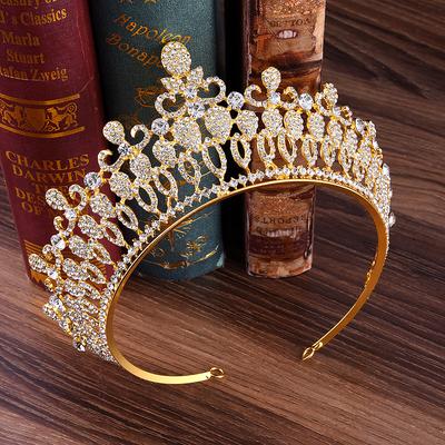 Bridal Baroque Large Crown Rhinestone Hair Accessories Queen Luxury Crown Wedding Headdress Accessories Headband