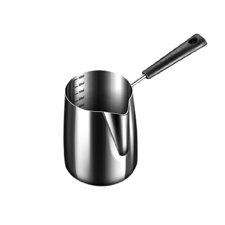 Stainless Steel Long Handle Butter Pan Heat-resistant Stockpots for Milk