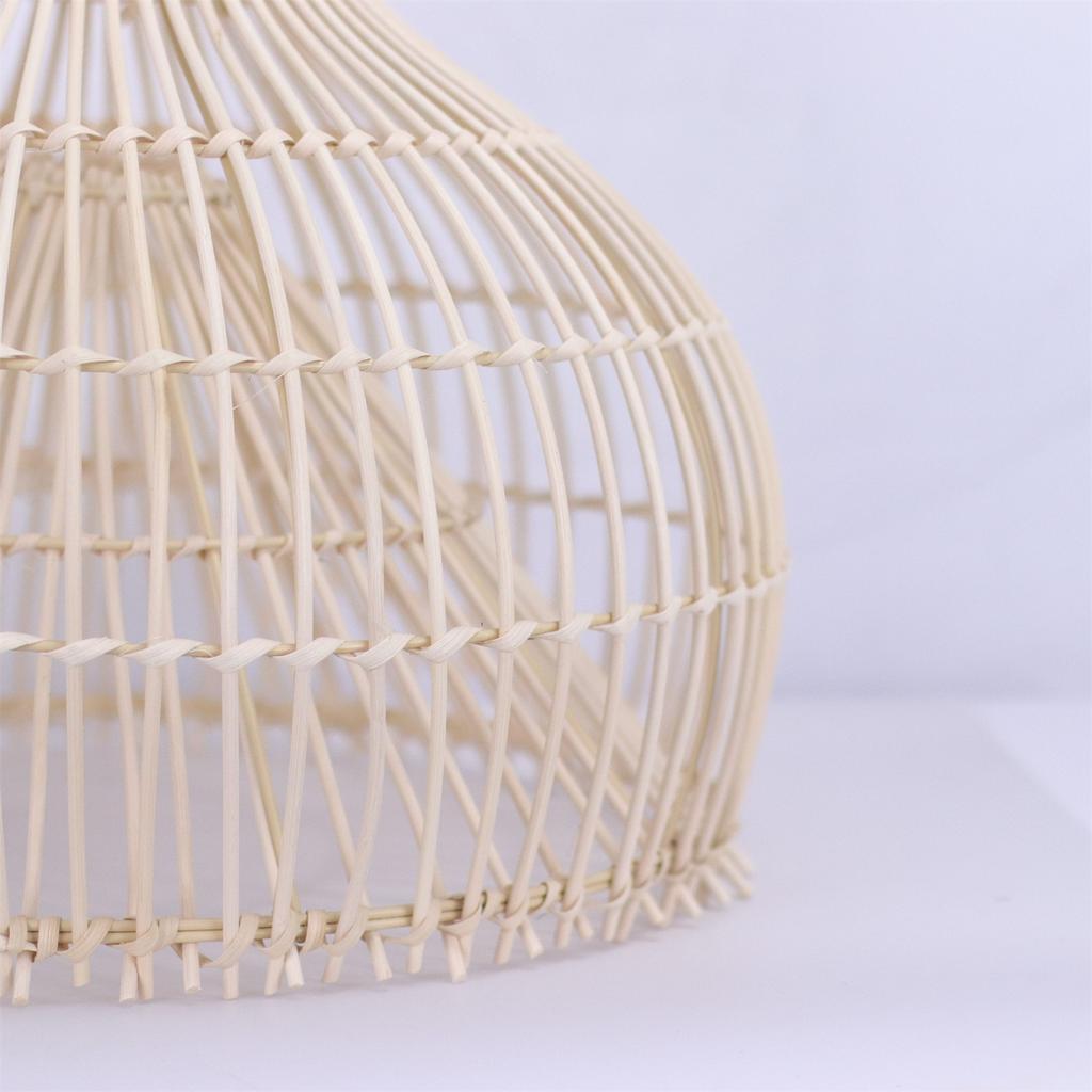 JOYINLED Modern Rattan Chandelier 40CM Hanging Lamp Wicker Pendant Light Hand-Woven Lamp Shade for Bedroom Kitchen Farmhouse