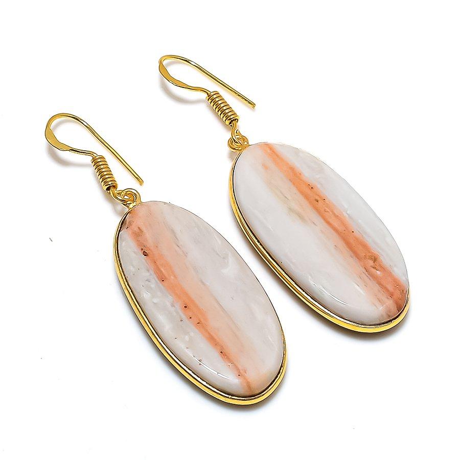 Bloodstone Gemstone 925 Solid Sterling Silver Jewelry Earring 2.05" GK-5767