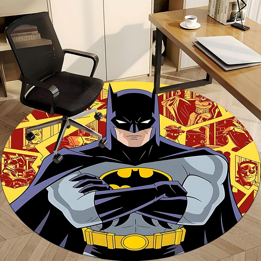 1 alfombra redonda para oficina Batman, debajo de sillas de oficina, dormitorio, sala de estar, decoración del hogar, decoración de habitación, disponible en varios tamaños