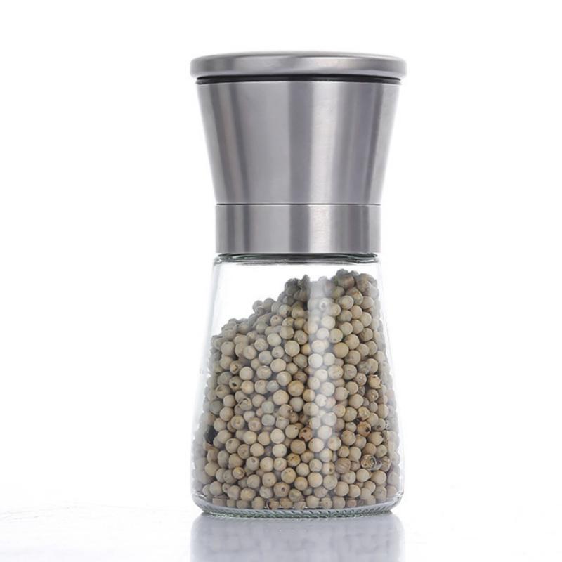 

180/200 мл мельница для черного перца с ручным измельчителем из нержавеющей стали для специй, соль и перец, бытовая мельница
