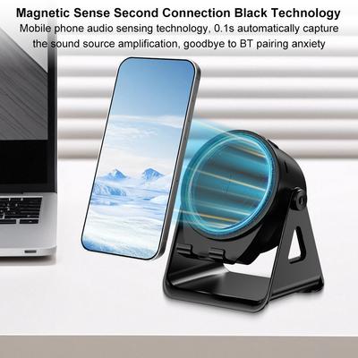 3 In 1 Small BT5.3 Speaker with Phone Holder Smart Audio Speaker 1200mAh Foldable Wireless Speaker for Universal Mobile Phone