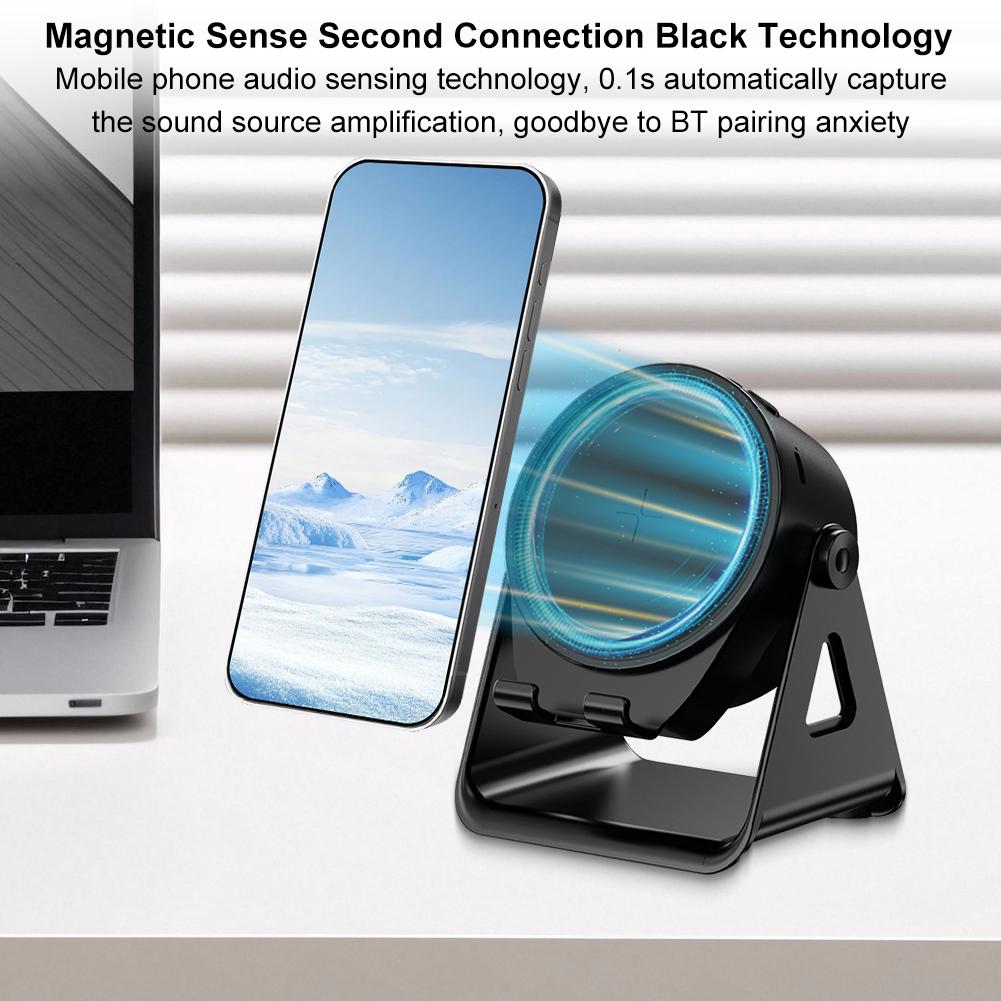 3 In 1 Small BT5.3 Speaker with Phone Holder Foldable Wireless Speaker Anti-Slip Tablet Stand BT Speaker for Home Office Bracket