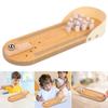 Wooden Board Bowling  with 10 Pins Portable Tabletop Bowling Game Educational Bowling Set for Family Adults Kids
