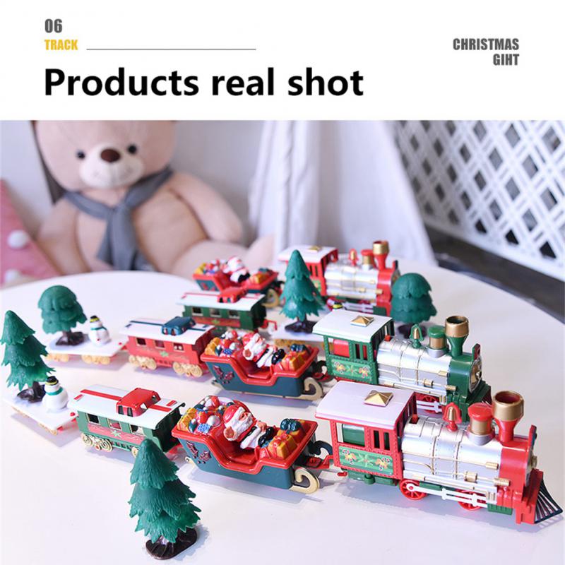 Christmas Train Set Railway Tracks Toys Creative Decor Christmas Tree Train Gift Toy For Kids Birthday Party Gift Xmas Decor