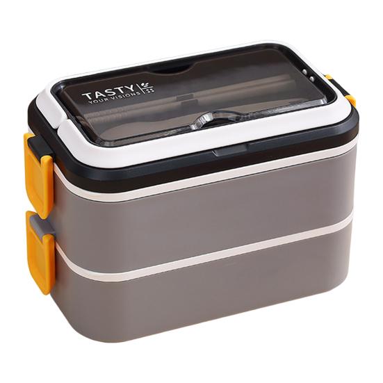 

1 набор 700/1400 мл Bento Box Grid Design однослойный/двухслойный наполненный водой подогреваемый ланч-бокс для школы Dual Layer