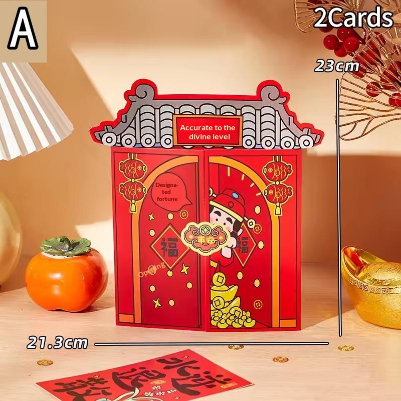 

Lucky Red Envelopes Gold Foil Design New Year Blessing Money Packets Chinese Style Blessing Red Pockets Chinese Spring Festival A