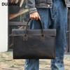 Leather Handbag Retro High-End Mad Horse Leather Computer Bag Large Capacity Business Men'S Commuting Briefcase