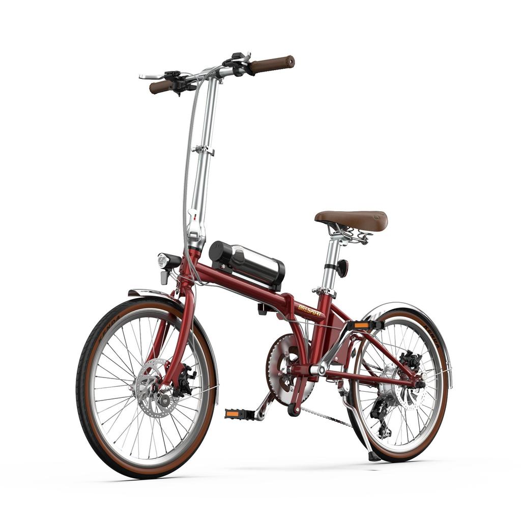 OT02PRO, rosso/verde, potenza motore 250W, 36V, batteria staccabile 5.2AH, pneumatici 20*1.35 pollici, bicicletta elettrica da città, velocità massima 25KM/H