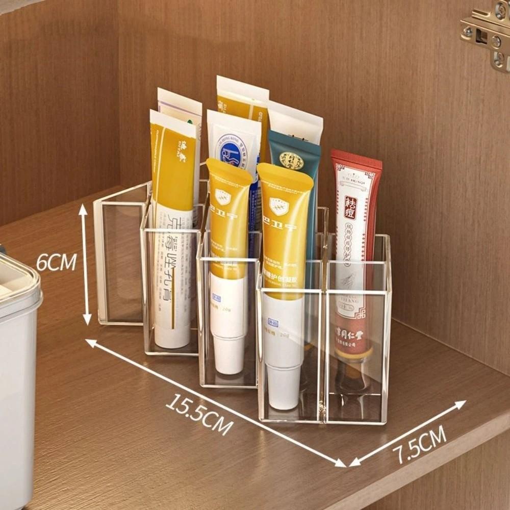 New with Multi-Compartment Ointment Organizer Box Plastic Transparent Cabinet Shelf Space Saving Tube Holder Home