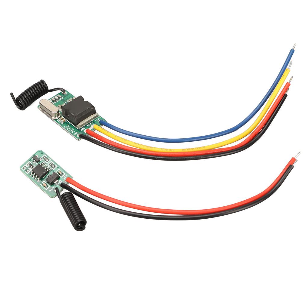 DC6V‑36V Receiver and DC5V‑24V Transmitter Contactless Small PCB 433MHz RF Remote Control Switch for Wall Floors Doors