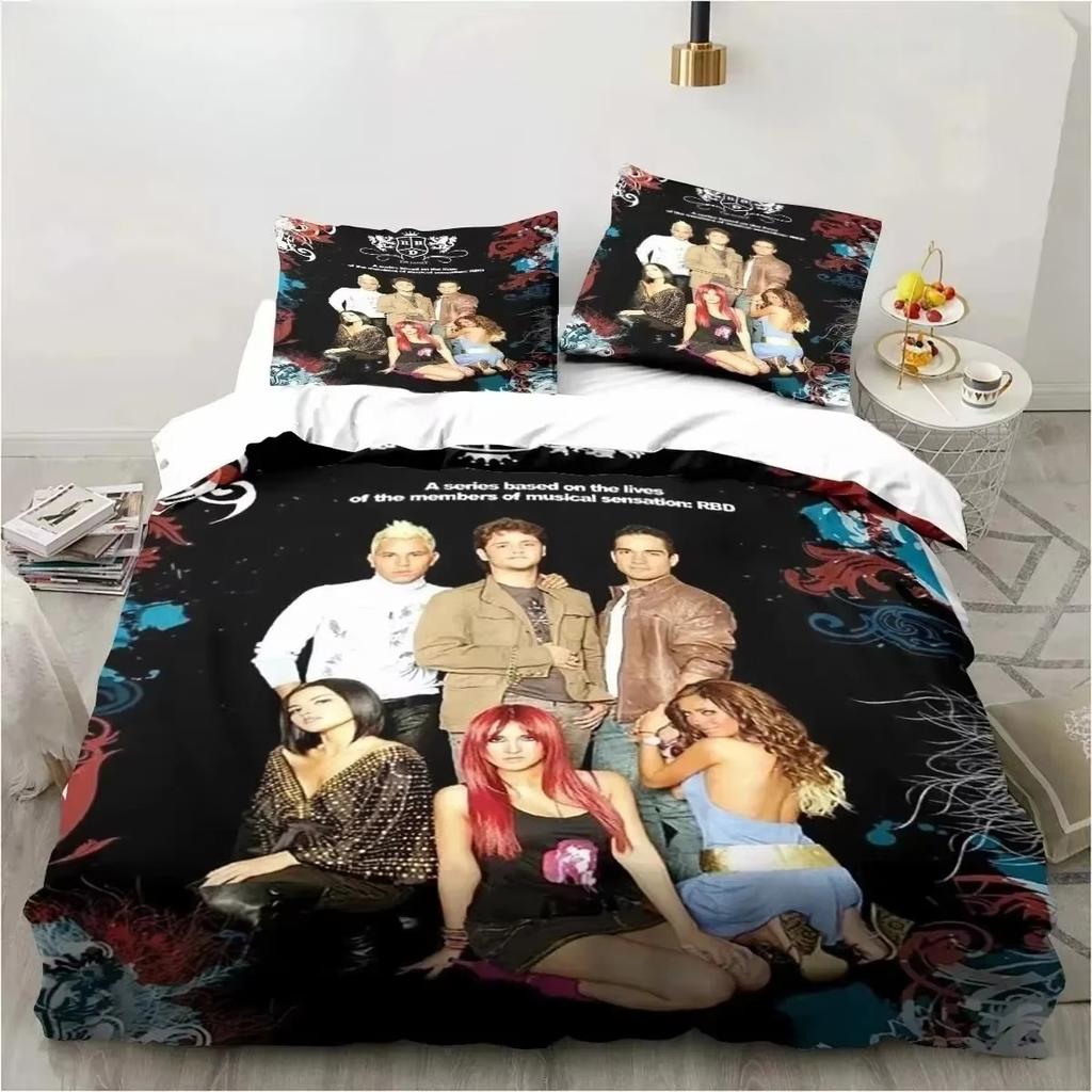 3D Print Music Band RBD Bedding Set Duvet Cover Comforter Bed Set Quilt Cover Pillowcase,King Queen Twin Size Boys Girls Adult