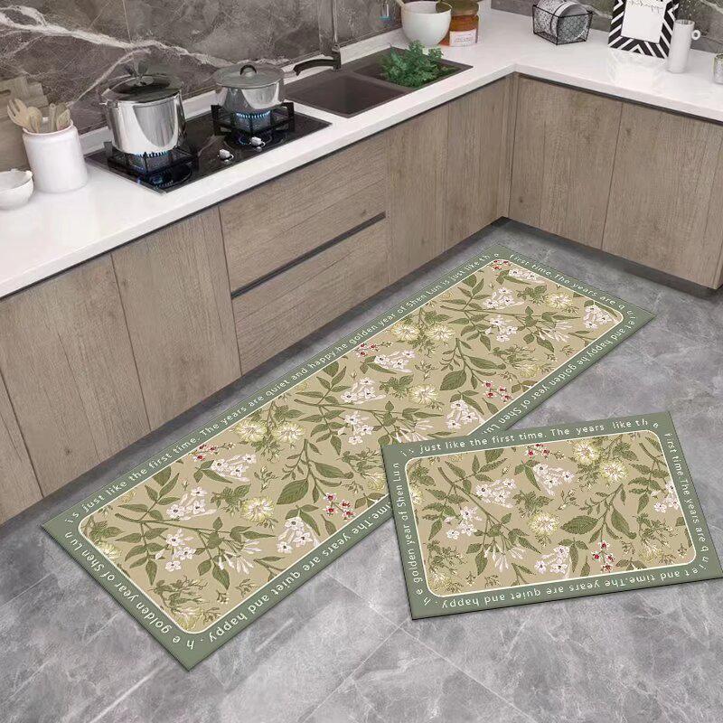 Stylish Non-Slip Kitchen Floor Mats: Dirt-Resistant, Water-Absorbing, Oil-Absorbing, Long Combination Set