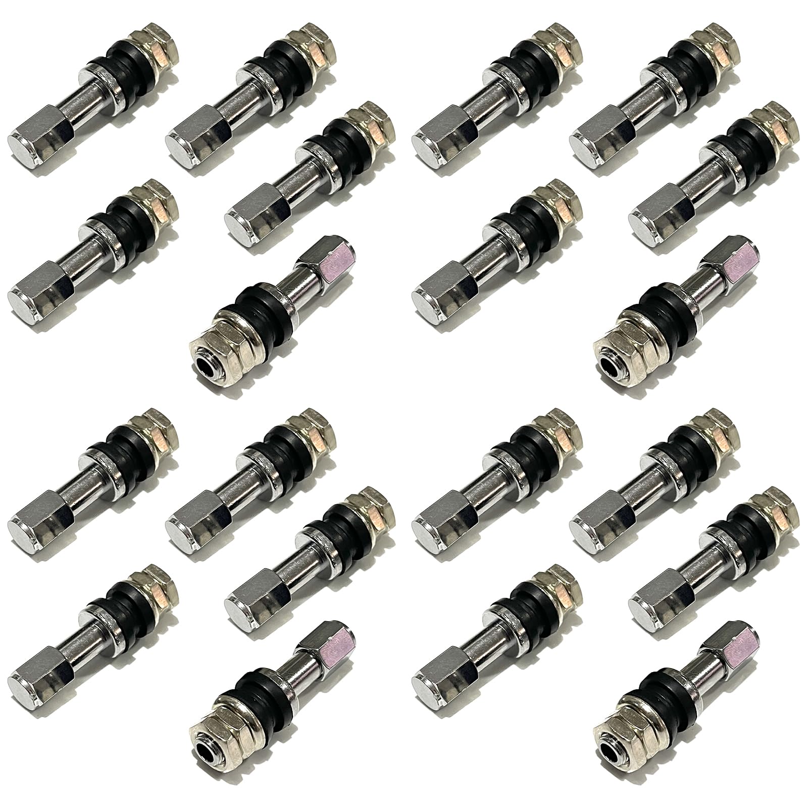 

Moderno La Tail Air Valve Aluminum Straight Type with Cap Tire Motorcycle Plastic 46mm Tire Replacement 63-357-AB 20pcs