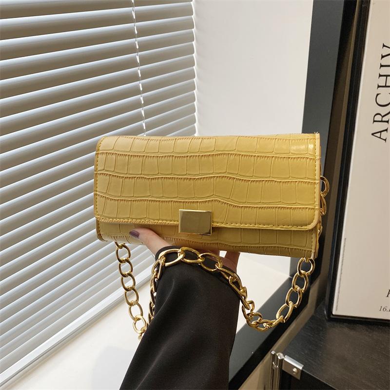 Summer New Chain Simple High-end Texture Solid Color Casual Portable Shoulder Underarm Bag Women