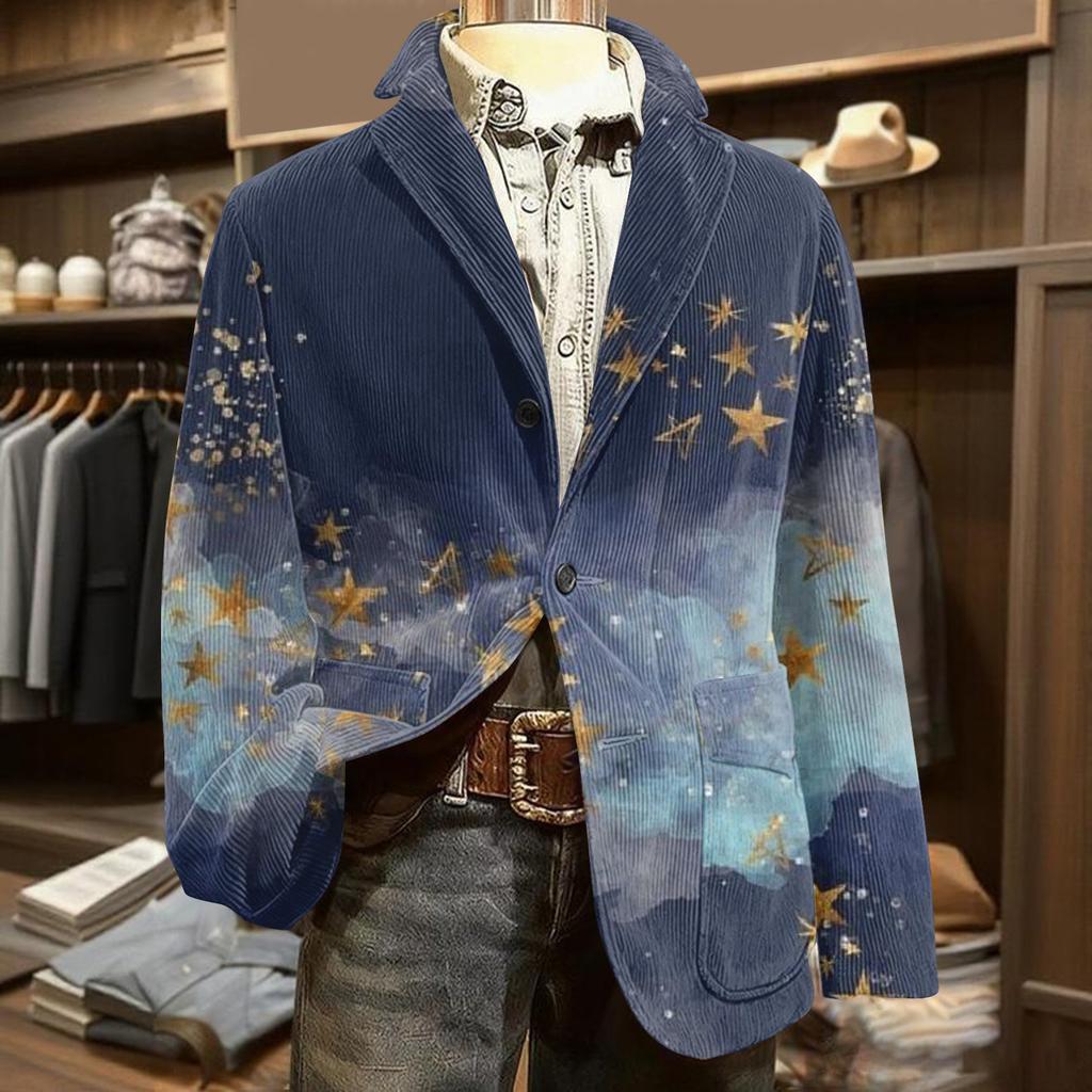 Męska brzydka świąteczna sztruksowa ciepła kieszonkowa marynarka kardigan męski casualowy garnitur