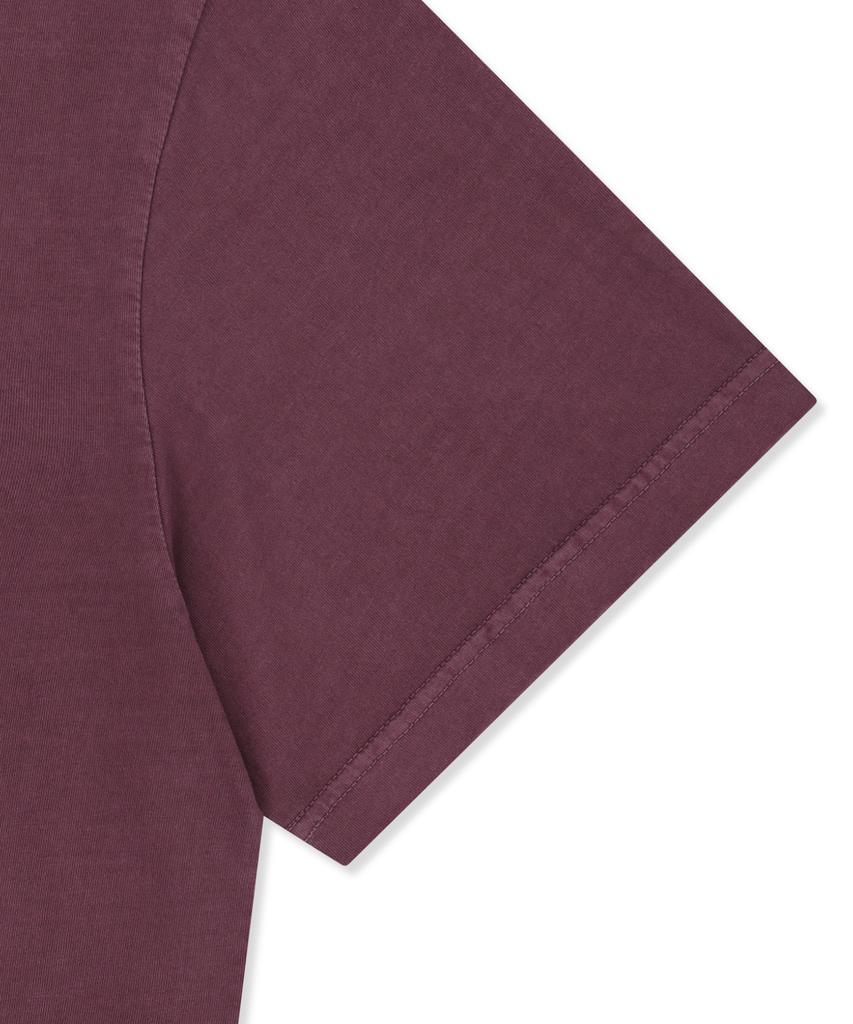 BROWNBREATH Stamp Tag Pigment Tee - Burgandy