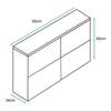 Buffet Bahut 2 portes | 90 x 68 x 34cm | Couleur Blanc et Sonoma Finition mat | Meuble de rangement | Modèle ZOEL